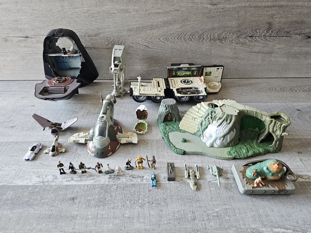 Micro Machines Vtg Galoob Mini STAR WARS Action Fleet JABBA + LOT 12 Figures +